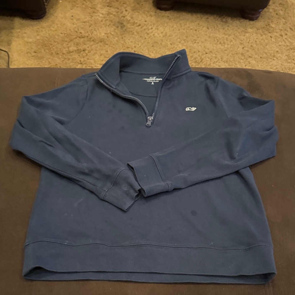 Vineyard Vines boys shep quarter zip navy Blue  small 8 to 10